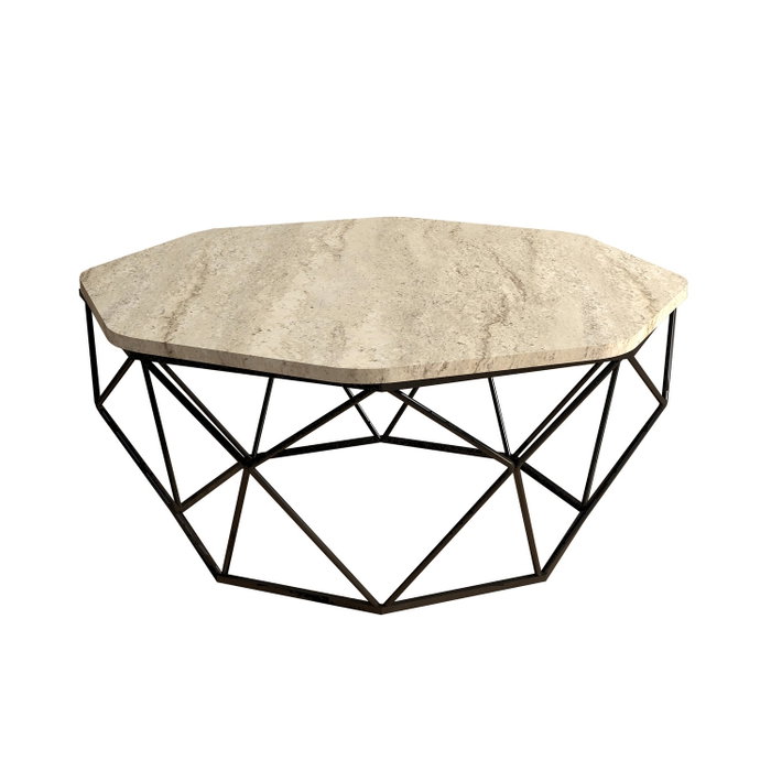 Hanah Home Mesa de centro Diamond Travertino